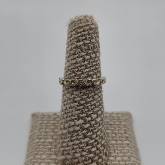 Size 6 Sterling Silver Tarnished Cool Pattern Band Ring A3292 - Picture 1 of 7